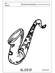 Saksofon boyama sayfaları